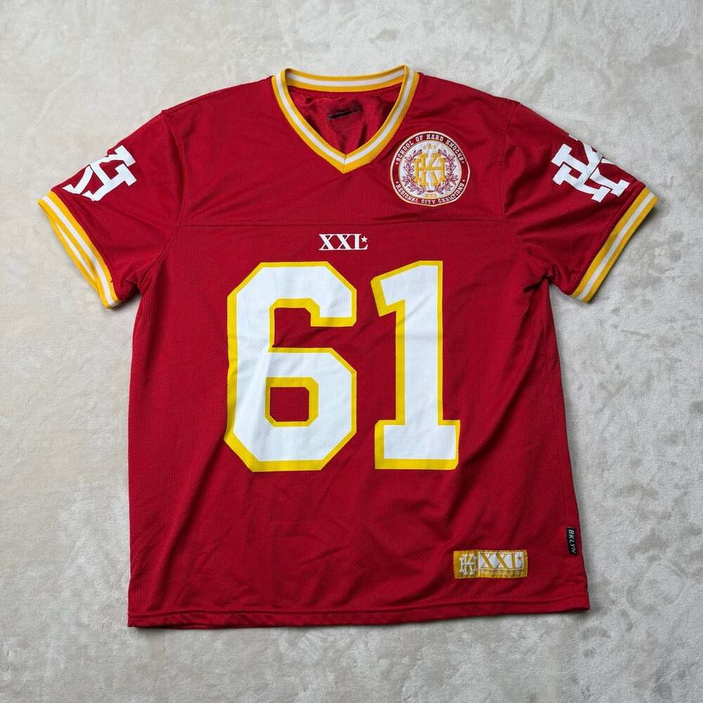 Vintage 2000’s School of Hard Knocks mesh Football Jersey Size M Red 61 - Picture 2 of 8